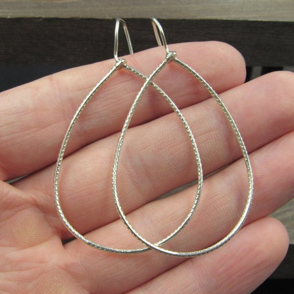 Jewelry - Sterling Silver Large Braided Style Hoop Earrings Vintage